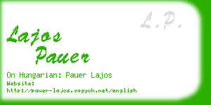 lajos pauer business card